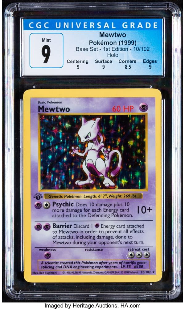 Pokémon TCG 1st Edition Base Set Mewtwo For Auction At Heritage