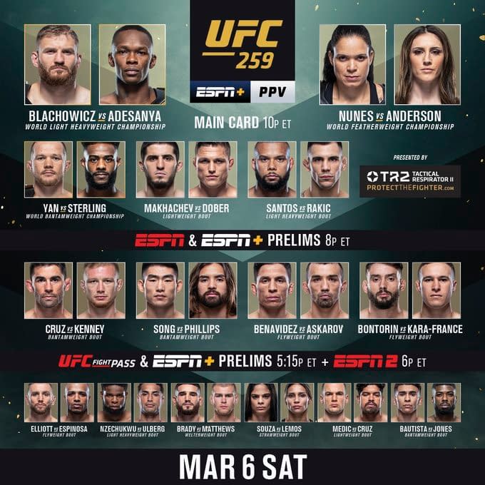 UFC 259 Kicks Off Tonight Now Here S How To Watch It