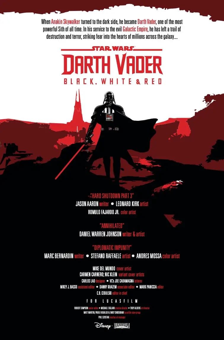 Star Wars Darth Vader Black White And Red Preview