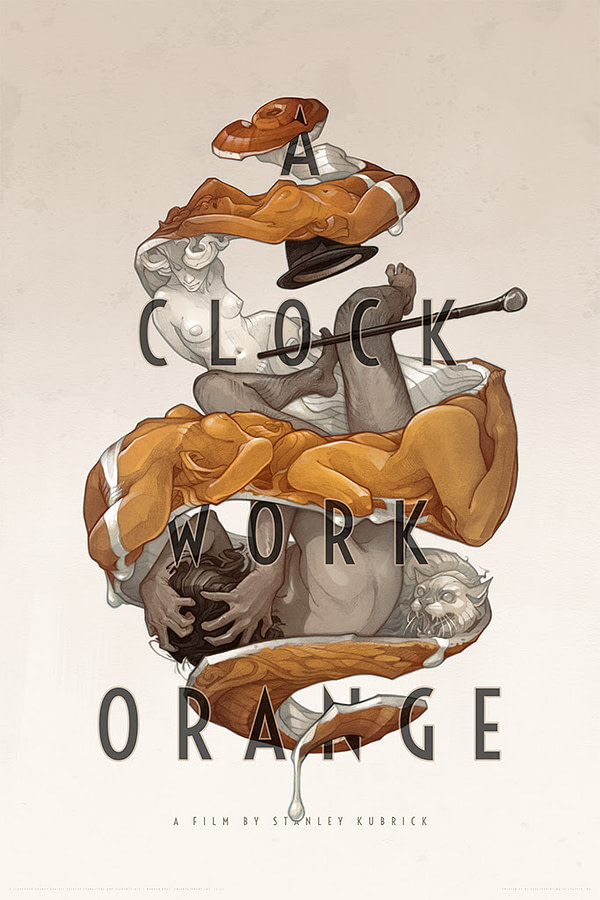La nouvelle affiche Mondo sort pour une orange mécanique.