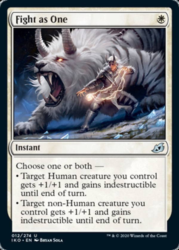 Fight as One, une nouvelle carte d'Ikoria: Lair of Behemoths for Magic: The Gathering.