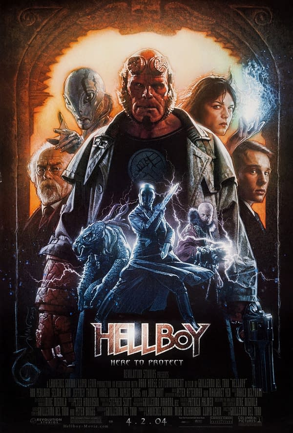 El póster oficial de Hellboy (2004).  Haber de imagen: Columbia Pictures