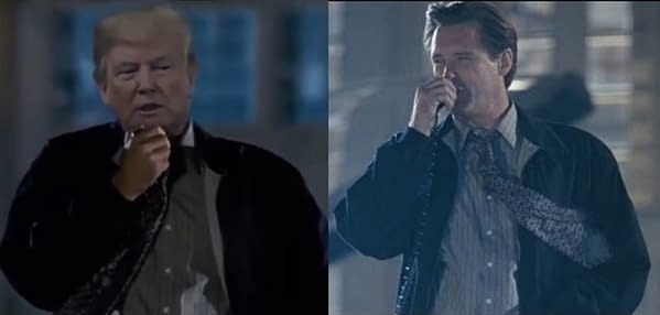Donald Trump (l) et Bill Pullman (r) dans Independence Day