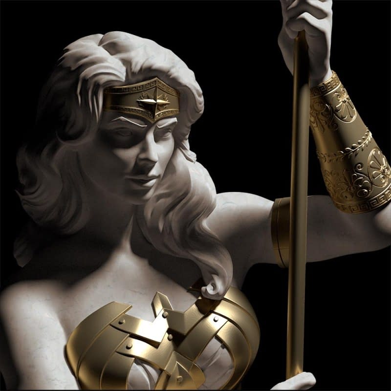 wonder woman on statue