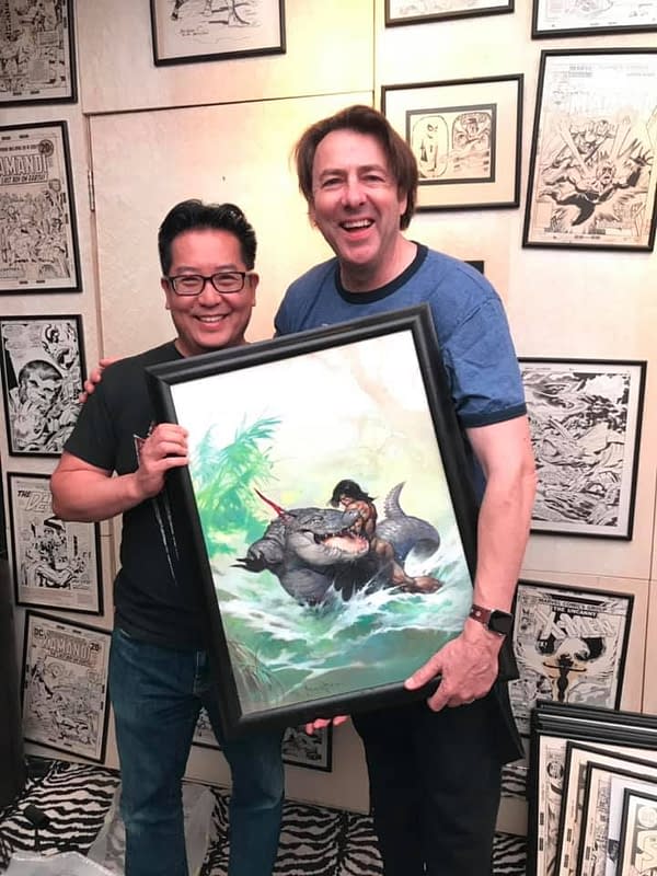 When Frank Cho Got To Hold Jonathan Ross S Frank Frazetta Original Art