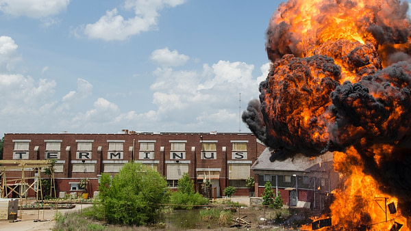 Terminus Zoom background from The Walking Dead, courtesy of AMC.