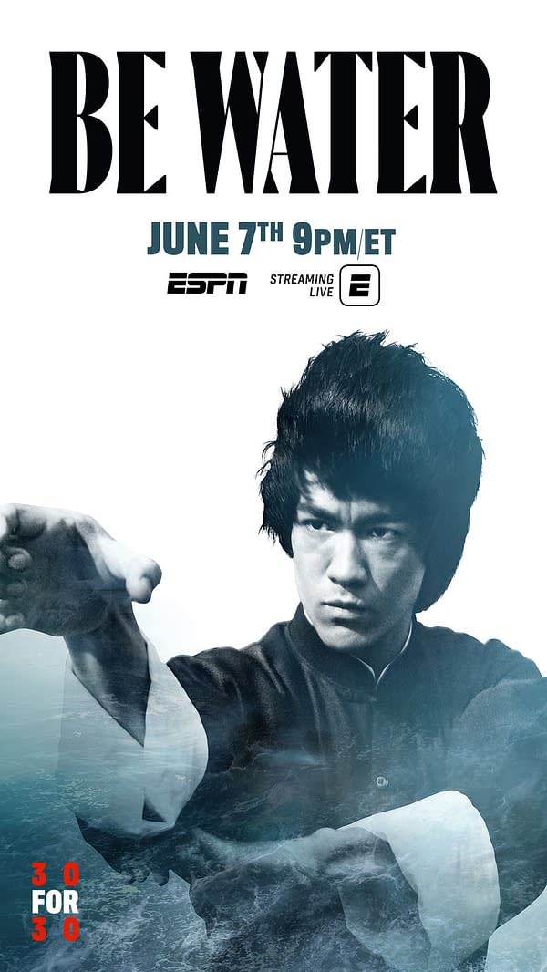 Affiche pour ESPN 30 pour 30 Bruce Lee Film Be Water débute