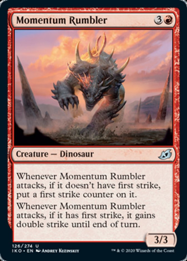 Momentum Rumbler, a new card from the Ikoria: Lair of Behemoths set for Magic: The Gathering.