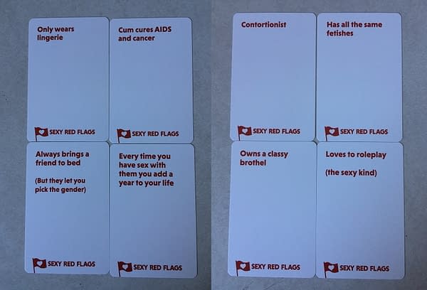 red fpags card game red flag list