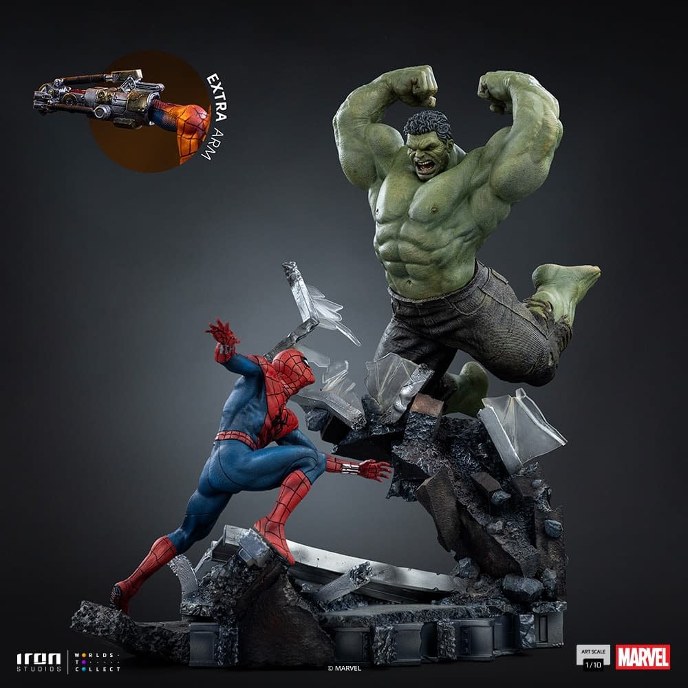 Spider-Man Takes on the Fury of the Hulk in New Iron Studios Statue