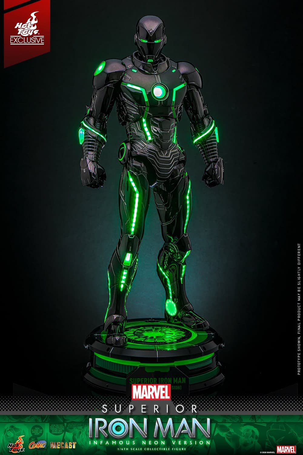 Superior Iron Man (Infamous Neon) 1/6 Scale Hot Toys Figure Announced