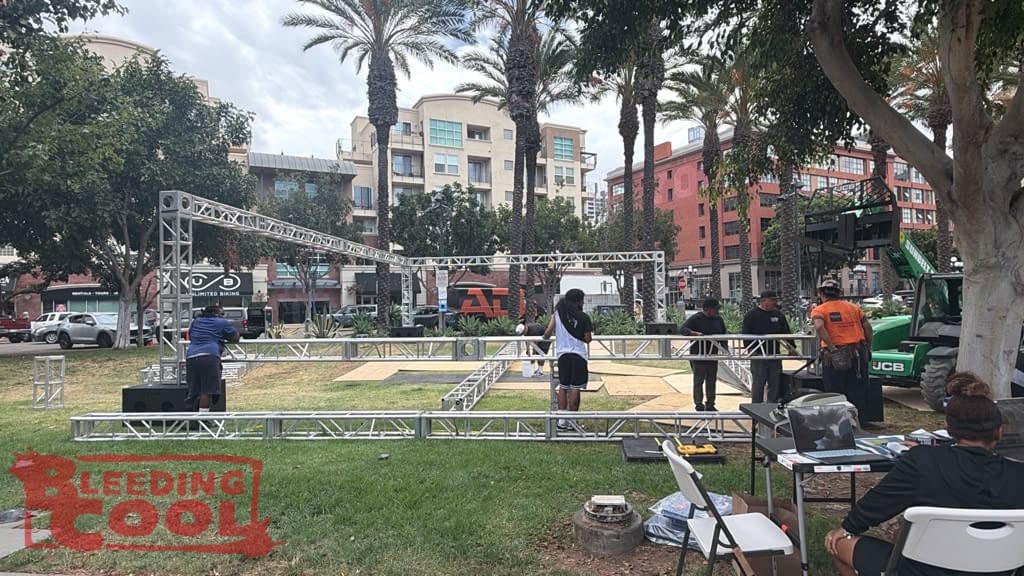 San Diego During Comic-Con Set-Up: Rings Of Power, Silo, Avengers, Etc