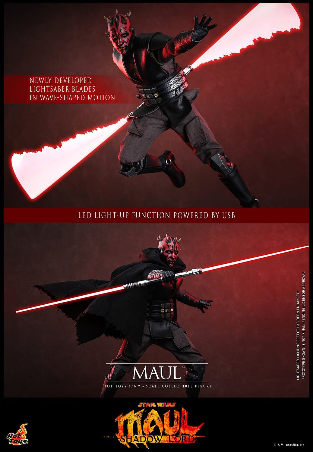 New Star Wars: Maul - Shadow Lord 1/6 Hot Toys Figure Arrives