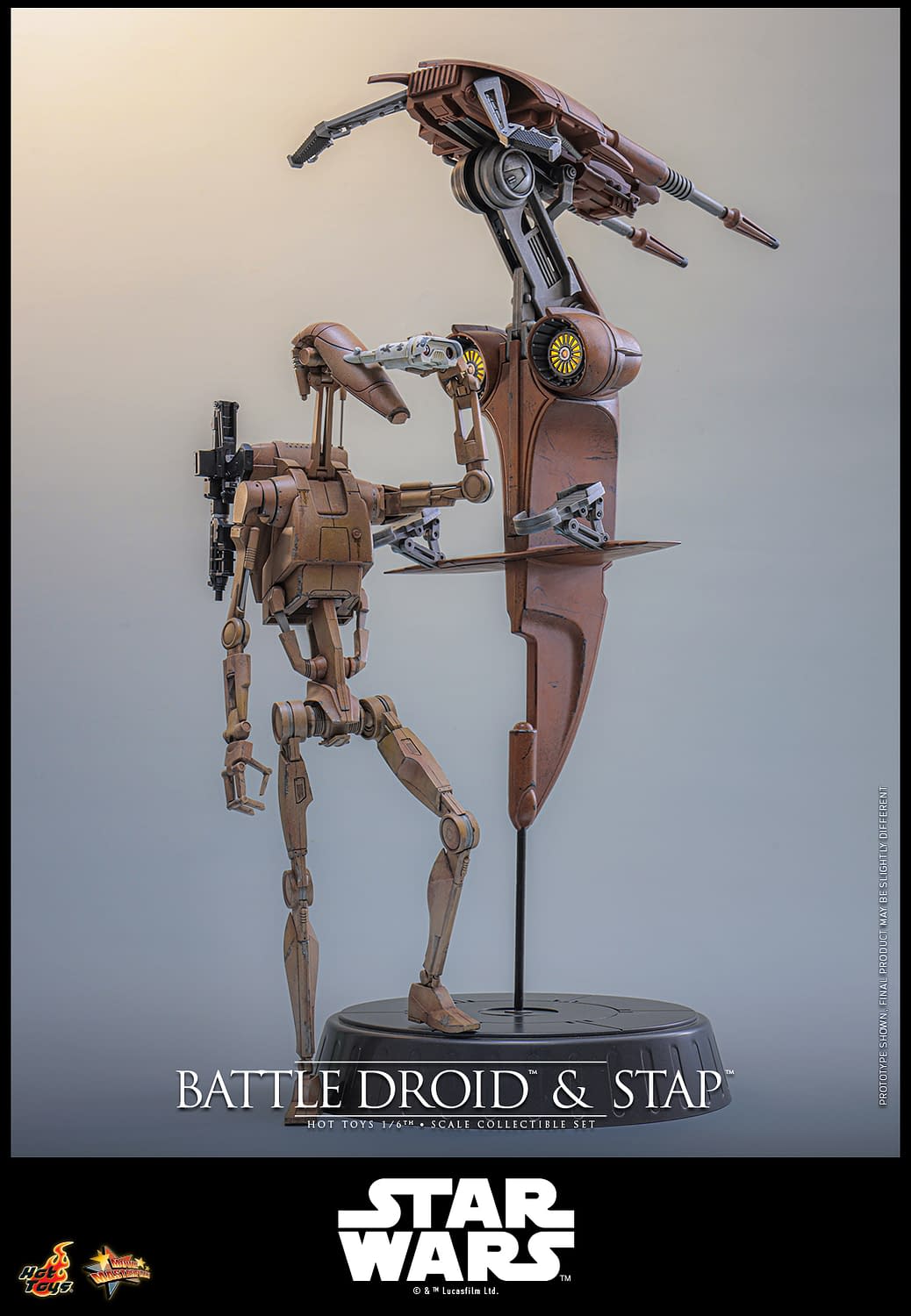 New Star Wars 1/6 Scale Battle Droid & STAP Coming Soon from Hot Toys