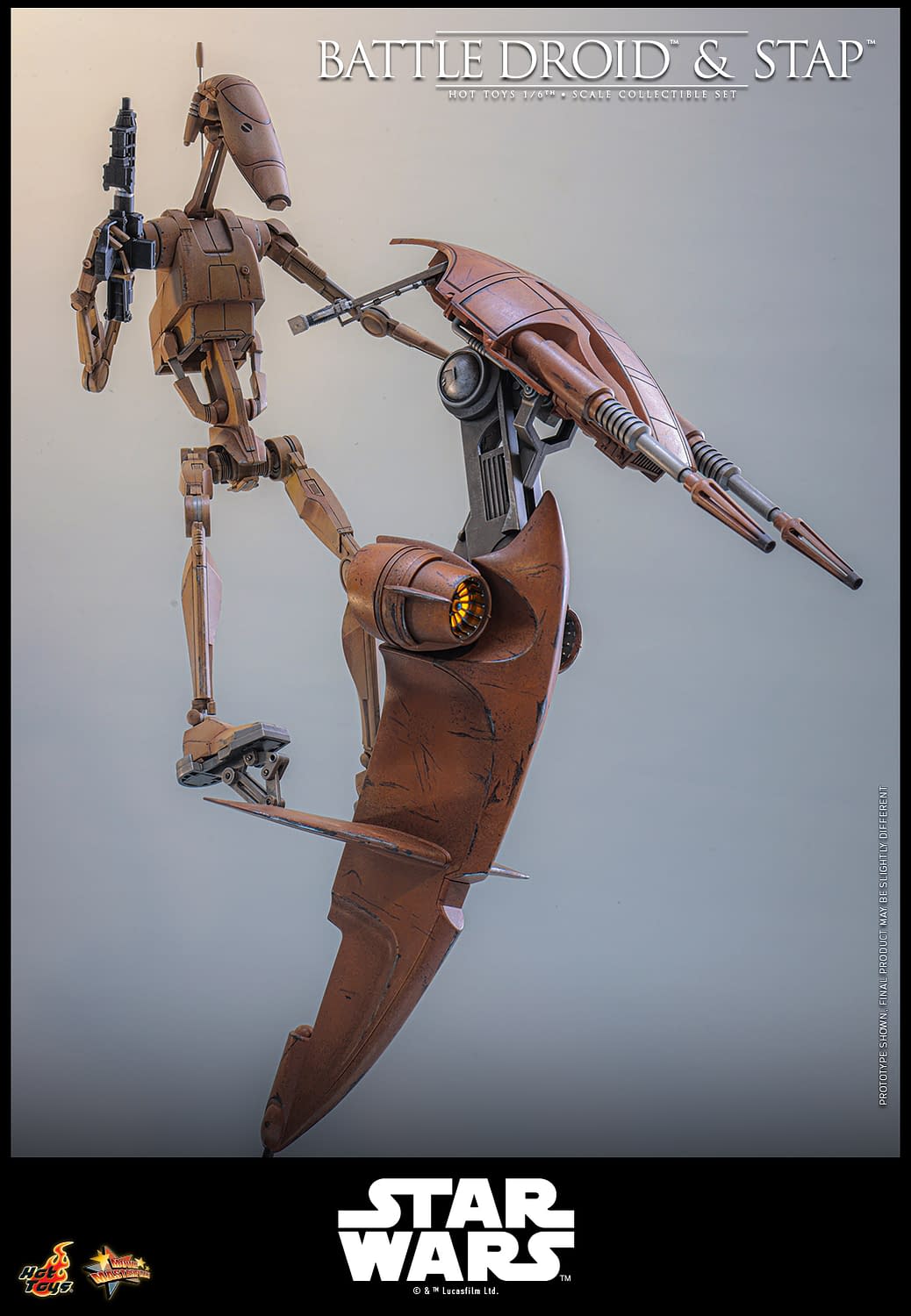 New Star Wars 1/6 Scale Battle Droid & STAP Coming Soon from Hot Toys
