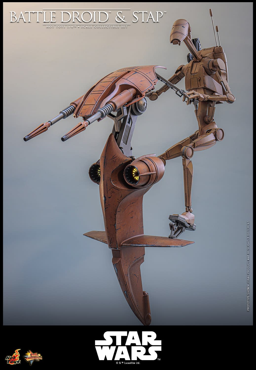 New Star Wars 1/6 Scale Battle Droid & STAP Coming Soon from Hot Toys