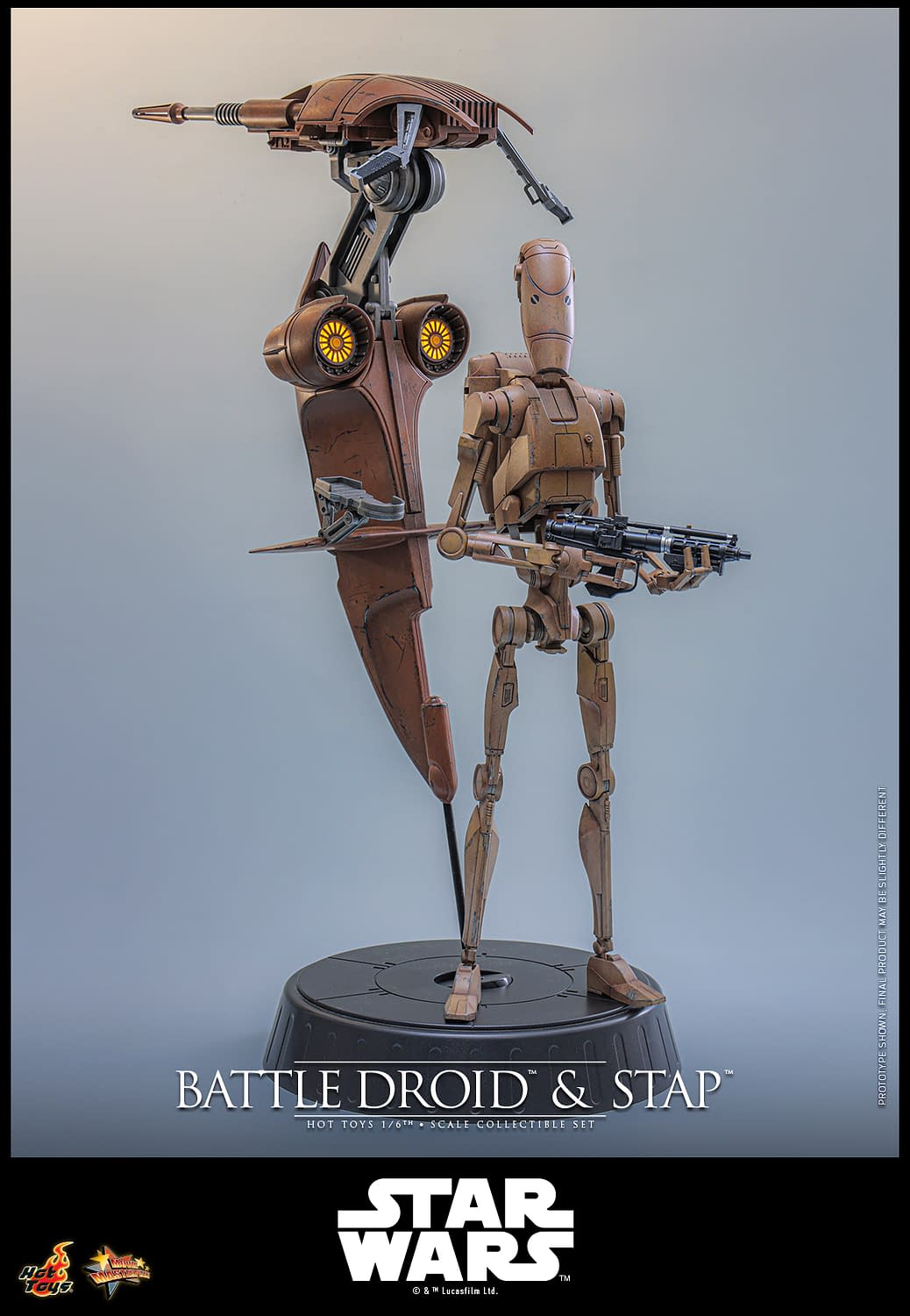 New Star Wars 1/6 Scale Battle Droid & STAP Coming Soon from Hot Toys