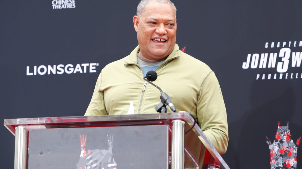 Laurence Fishburne at the Keanu Reeves Hand and Foot Print Ceremony at the TCL Chinese Theater IMAX on May 14, 2019 in Los Angeles, CA. Editorial credit: Kathy Hutchins / Shutterstock.com