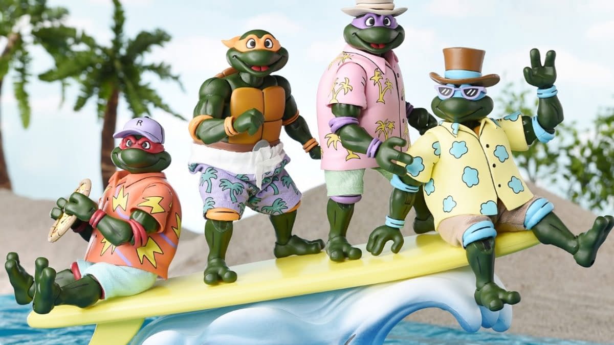 NECA Reveals Teenage Mutant Ninja Turtles Sewer Surfing Turtles 4-Pack
