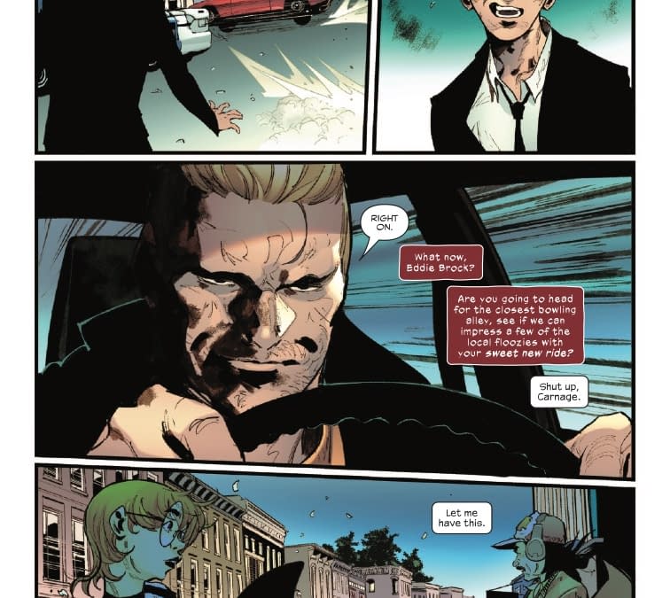Interior preview page from EDDIE BROCK: CARNAGE #8 JESUS SAIZ COVER