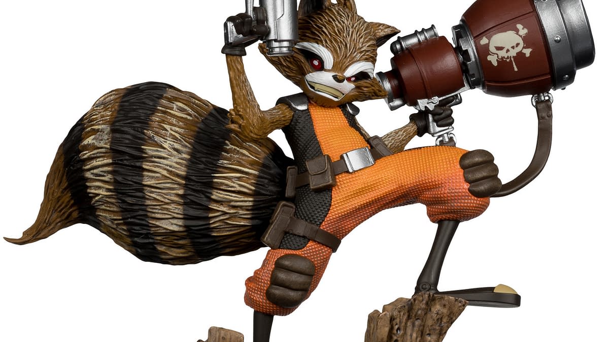 Rocket Raccoon Gets Fired Up with New McFarlane x Marvel Statue 