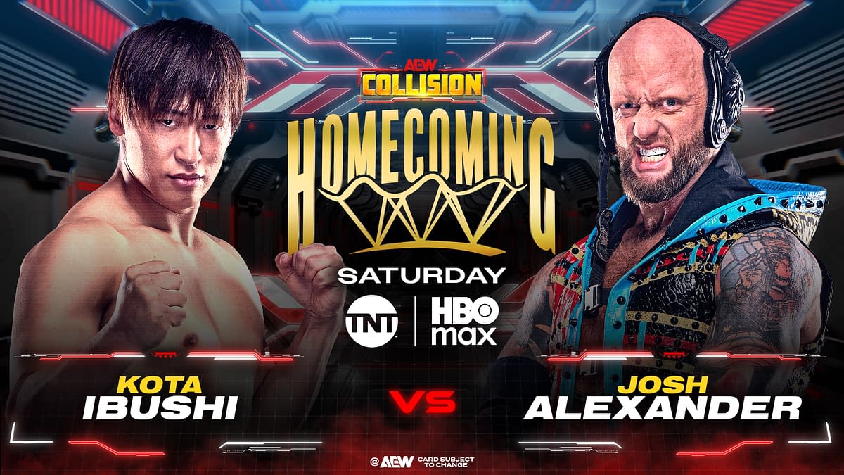 AEW Collision match graphic featuring Kota Ibushi vs. Josh Alexander