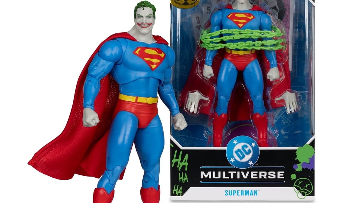 Jokerized Superman Makes a Twisted Landing from McFarlane Toys 