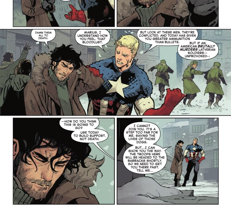 Interior preview page from CAPTAIN AMERICA #5 BEN HARVEY COVER