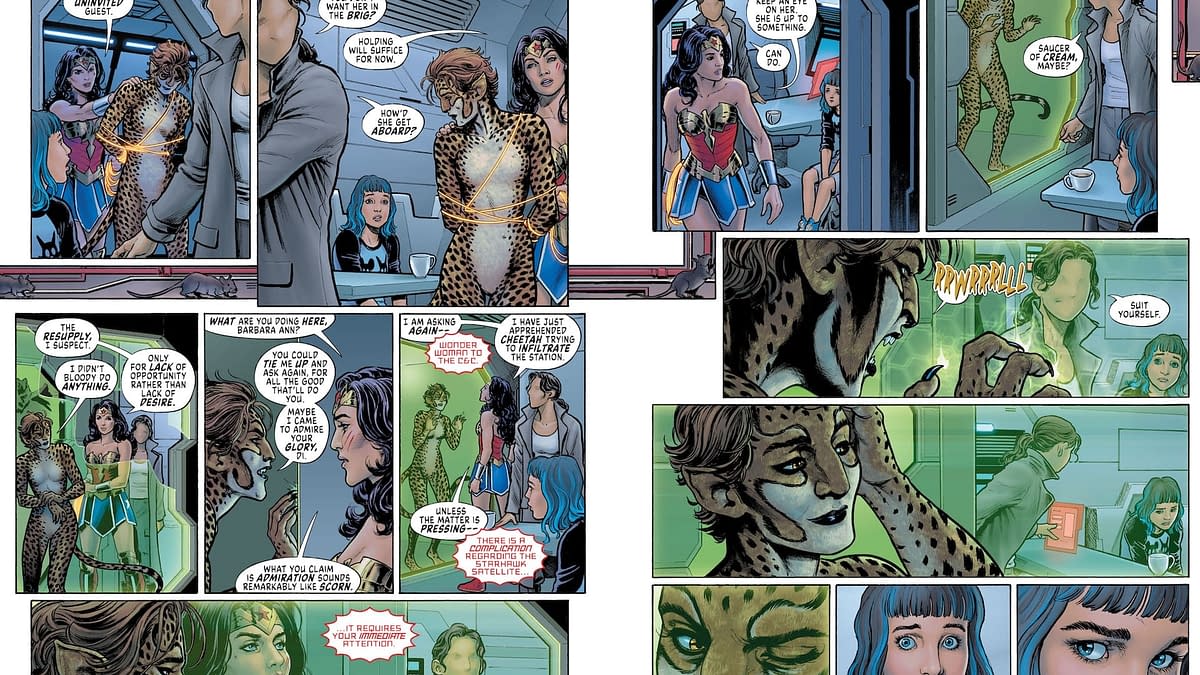 Interior preview page from Cheetah and Cheshire Rob the Justice League #5