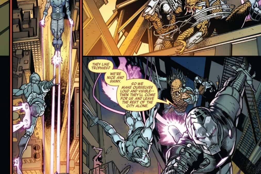 Interior preview page from PREDATOR KILLS THE MARVEL UNIVERSE #5 LEINIL YU COVER