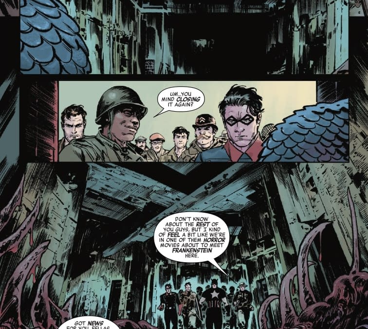 Interior preview page from ALIEN VS CAPTAIN AMERICA #2 LEINIL YU COVER