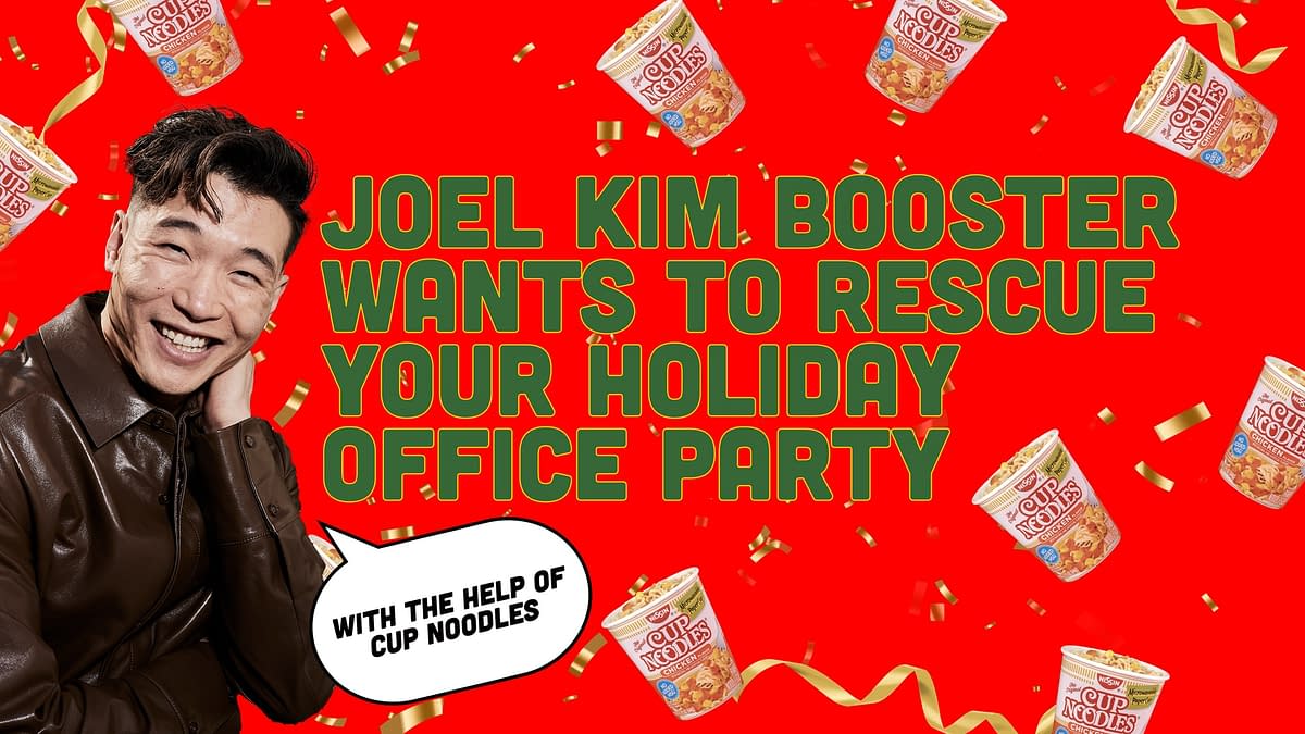 Joel Kim Booster Wants To Save Your Office Party With Cup of Noodles