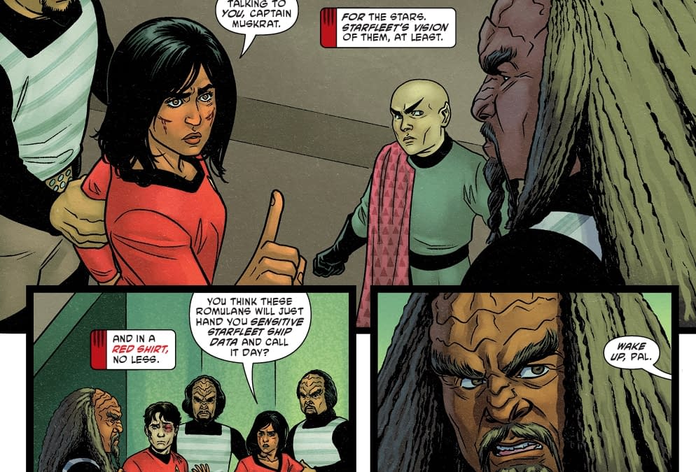 Interior preview page from STAR TREK: RED SHIRTS #5 CHRIS SHEHAN COVER