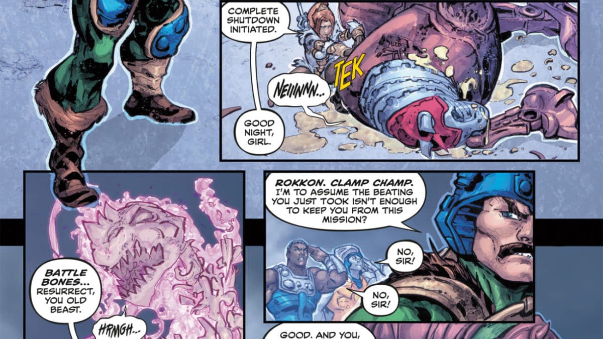 Interior preview page from HE-MAN AND THE MASTERS OF THE UNIVERSE: SWORD OF FLAWS #3 ANDWORLD DESIGN COVER