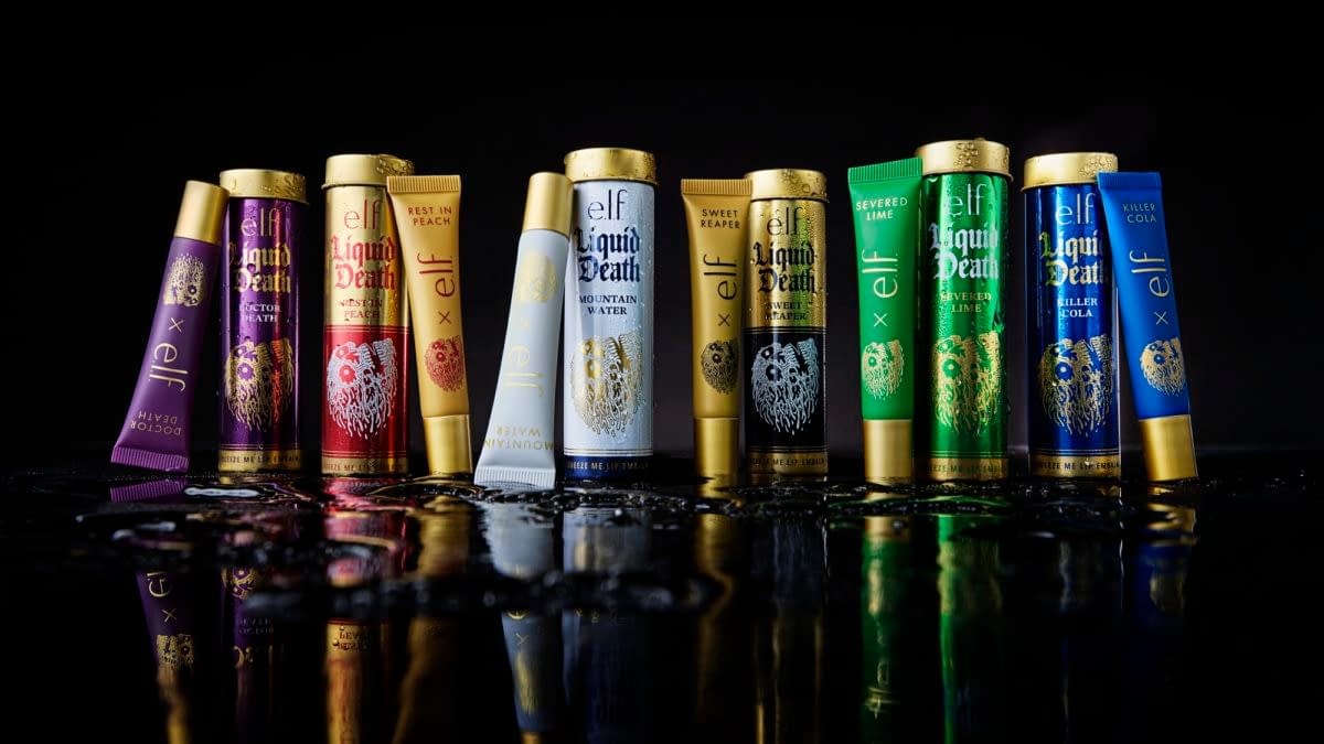 Liquid Death Teams With e.l.f. For Six New "Lip Embalms"