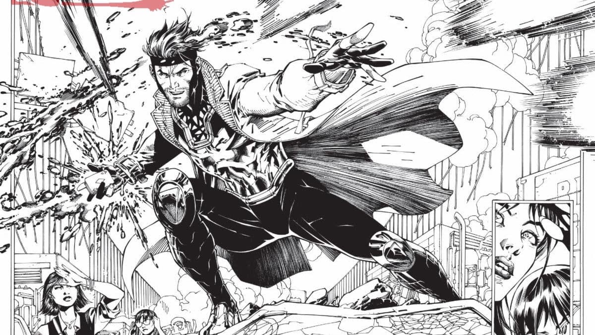 Superman/Spider-Man page with Gambit by Jim Lee