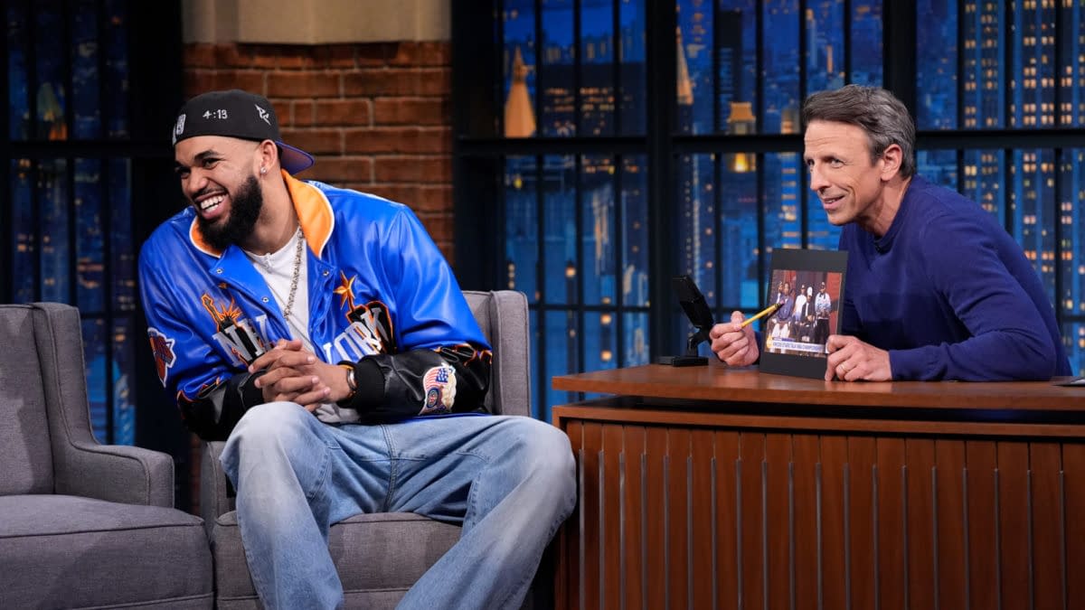 Knicks Star Karl-Anthony Towns, Seth Meyers Talk NBA Championship