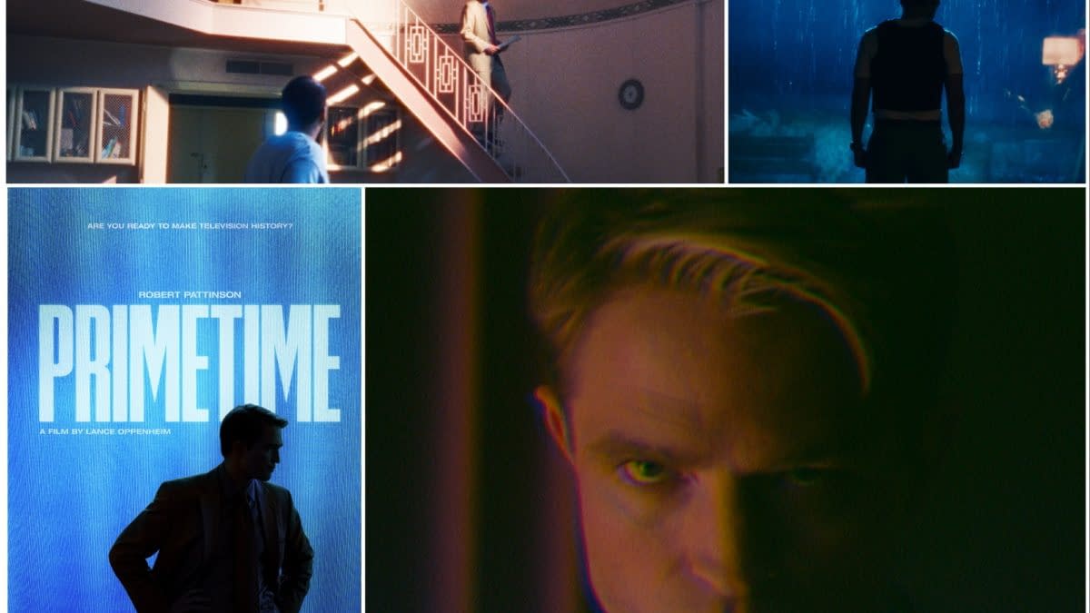 Promotional collage for Primetime featuring Chris Hansen in dark, tense scenes and the film title poster.