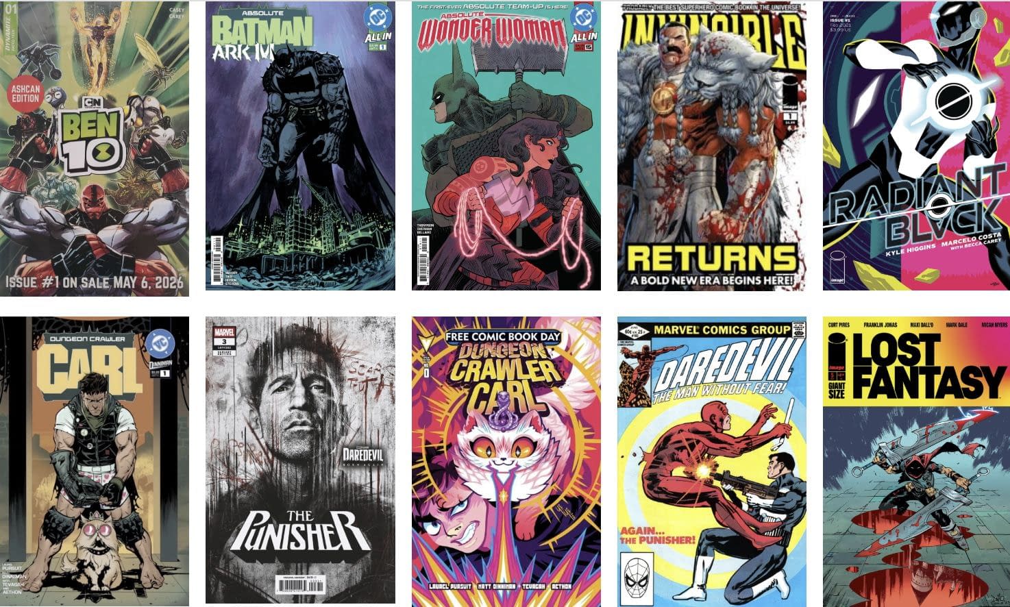 TOLDJA: Ben 10 Beats Absolute Batman, Top Ten Hottest Comics This Week