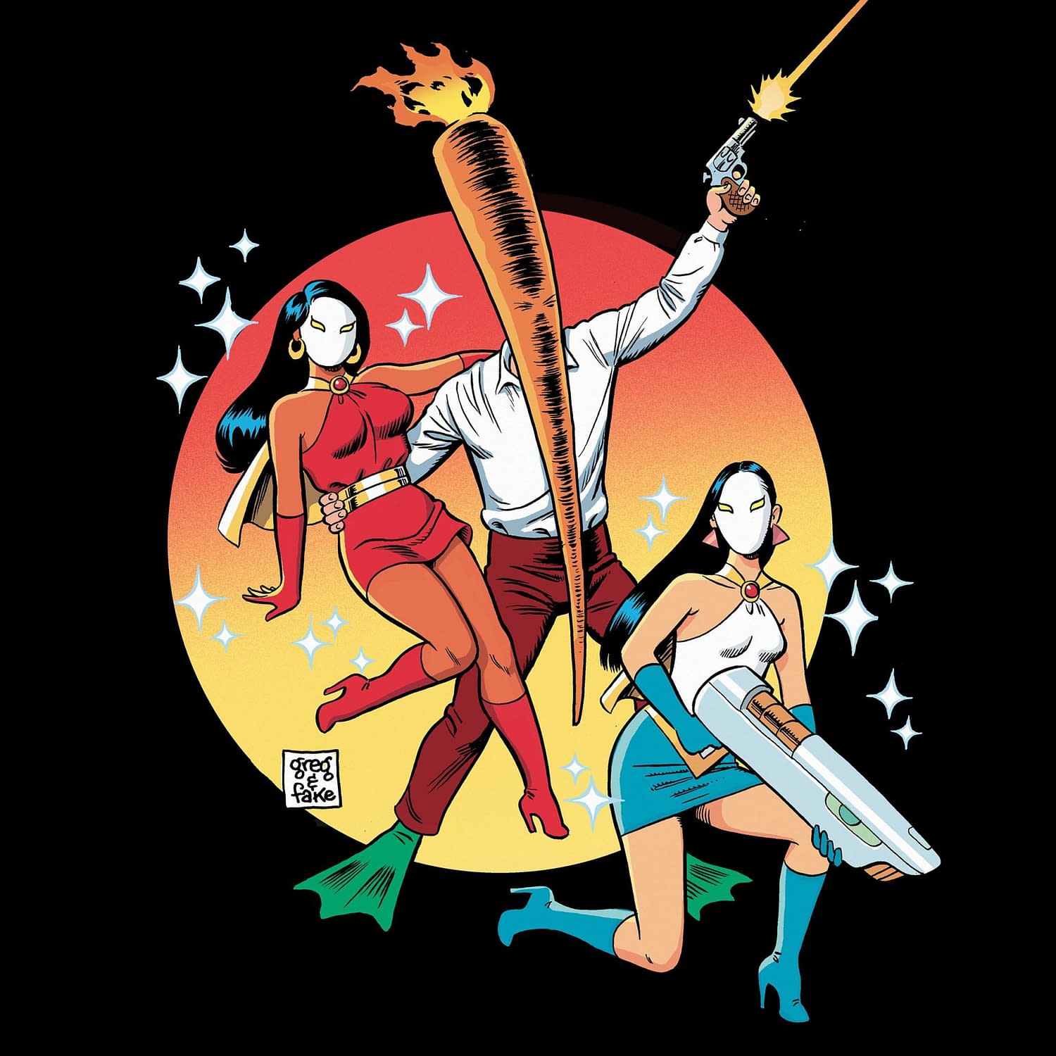 Flaming Carrot Crossover With The Santos Sisters