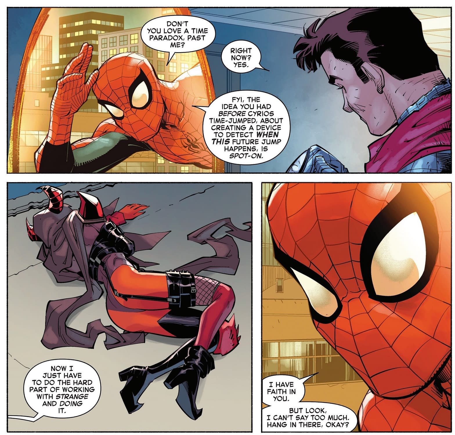 Peter Parker's 2024 "Bill And Ted Manouevre " In Amazing Spider-Man #28
