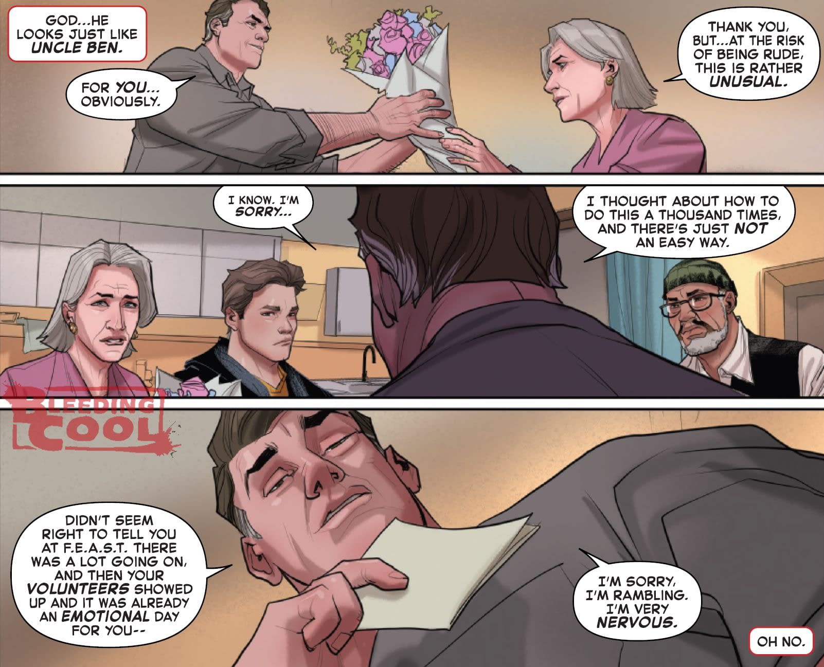Peter Parker, la tía May, el tío Ben y su primo (spoilers de Spider-Man)