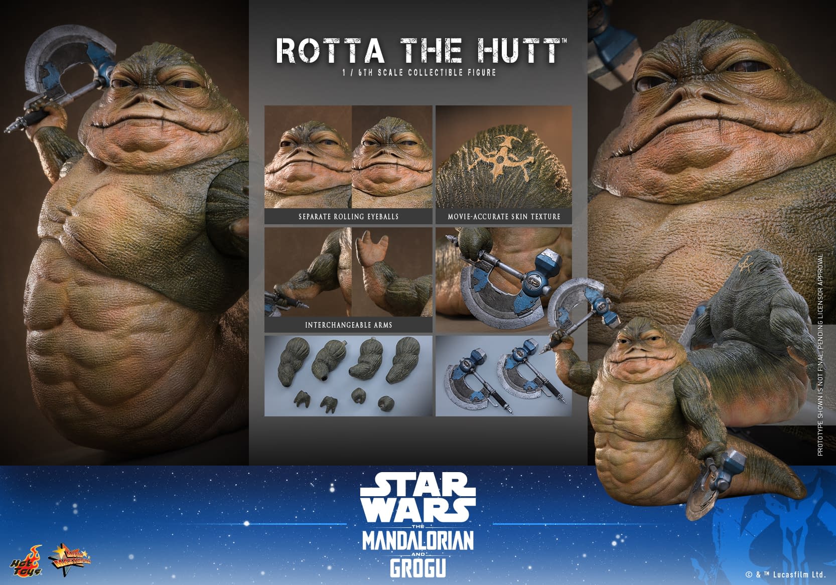 Break Bones with Hot Toys New Star Wars Rotta The Hutt 1/6 Figure