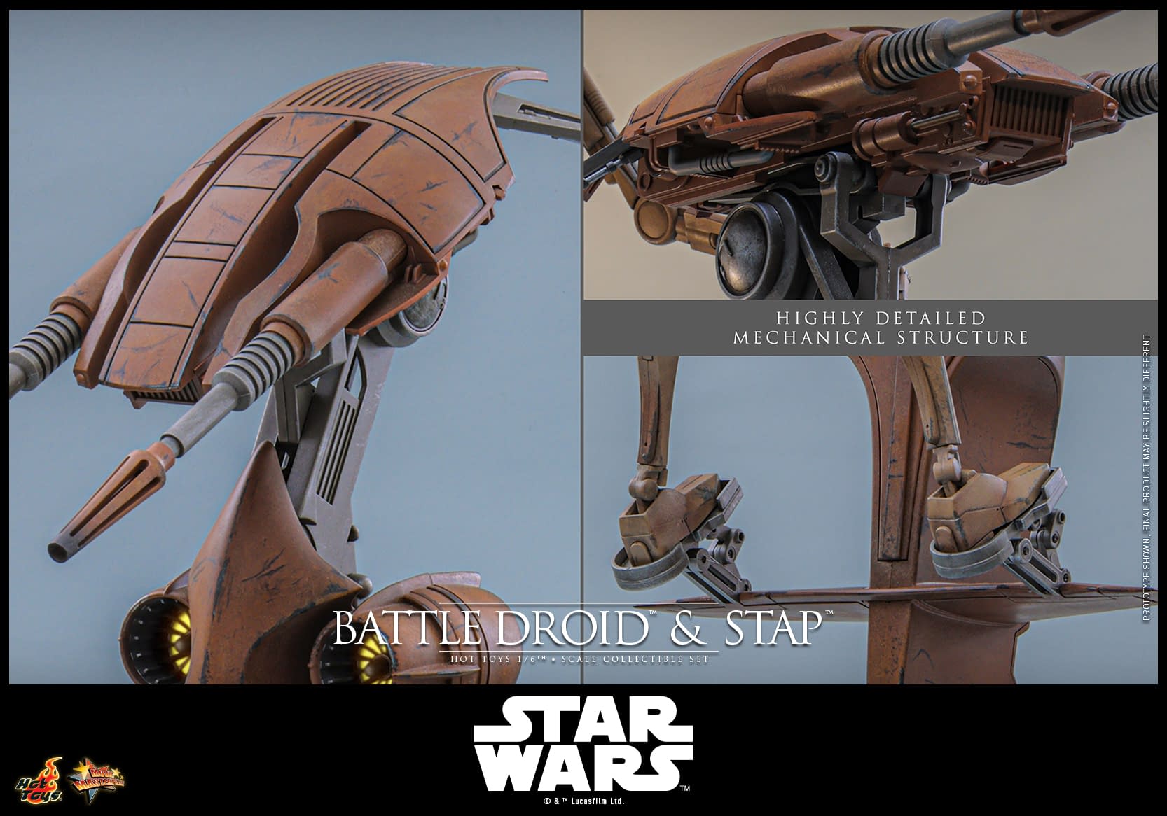 New Star Wars 1/6 Scale Battle Droid & STAP Coming Soon from Hot Toys