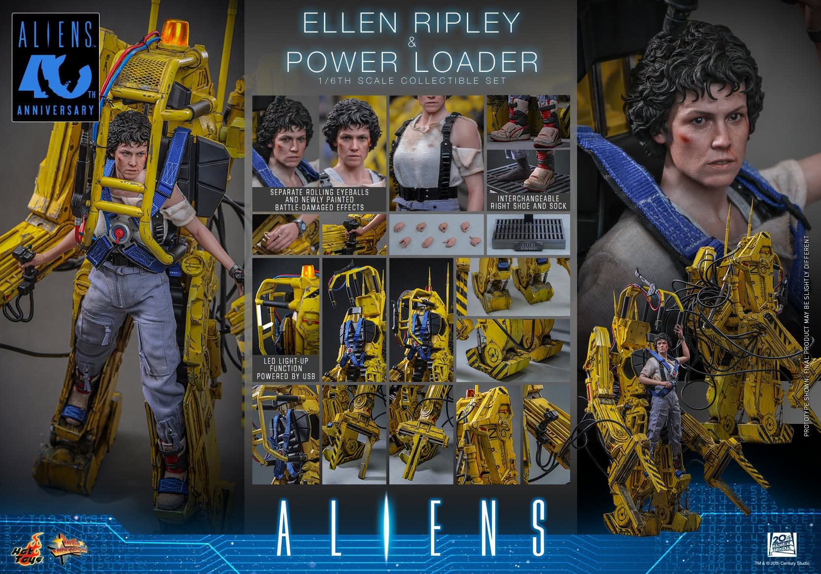 Save the Universe with Hot Toys New 1/6 Aliens Ripley Power Loader Set