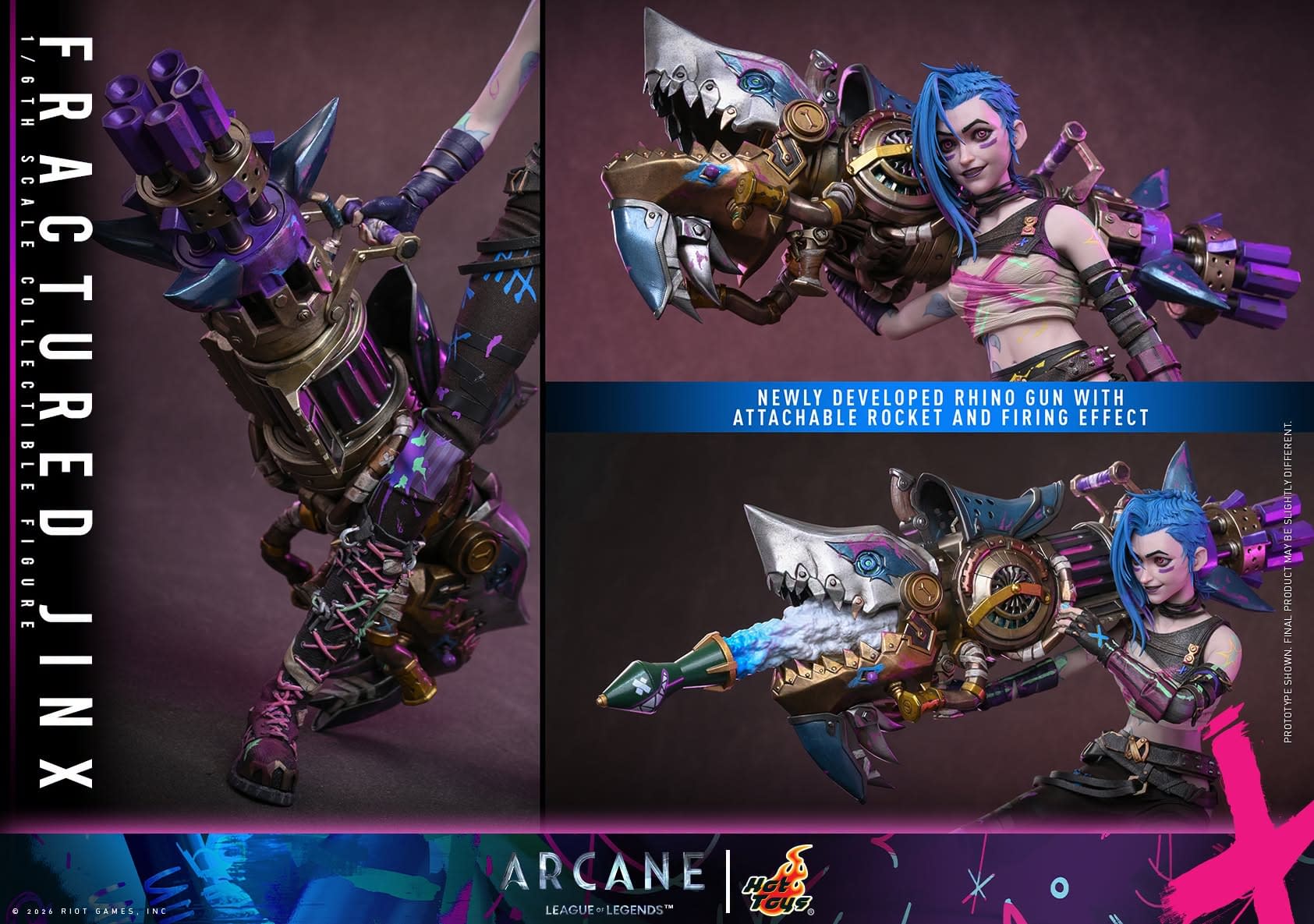Fractured Jinx Joins the Fight with New Hot Toys Arcane 1/6 Figure