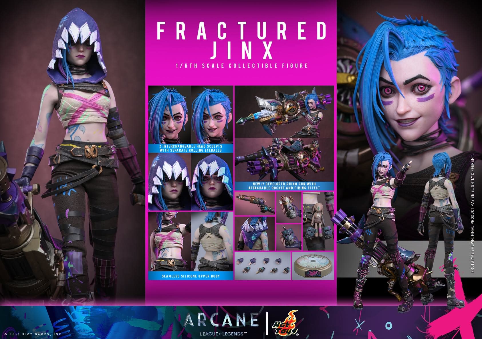Fractured Jinx Joins the Fight with New Hot Toys Arcane 1/6 Figure