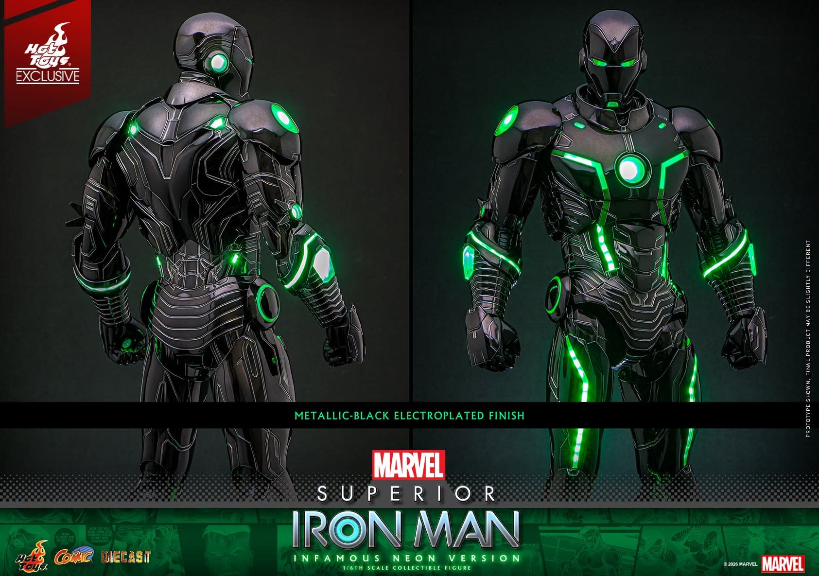 Superior Iron Man (Infamous Neon) 1/6 Scale Hot Toys Figure Announced