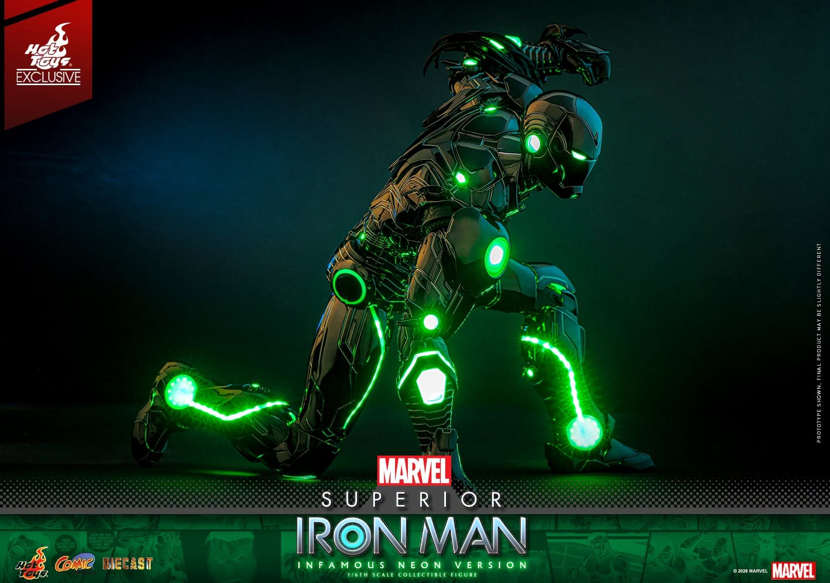 Superior Iron Man (Infamous Neon) 1/6 Scale Hot Toys Figure Announced