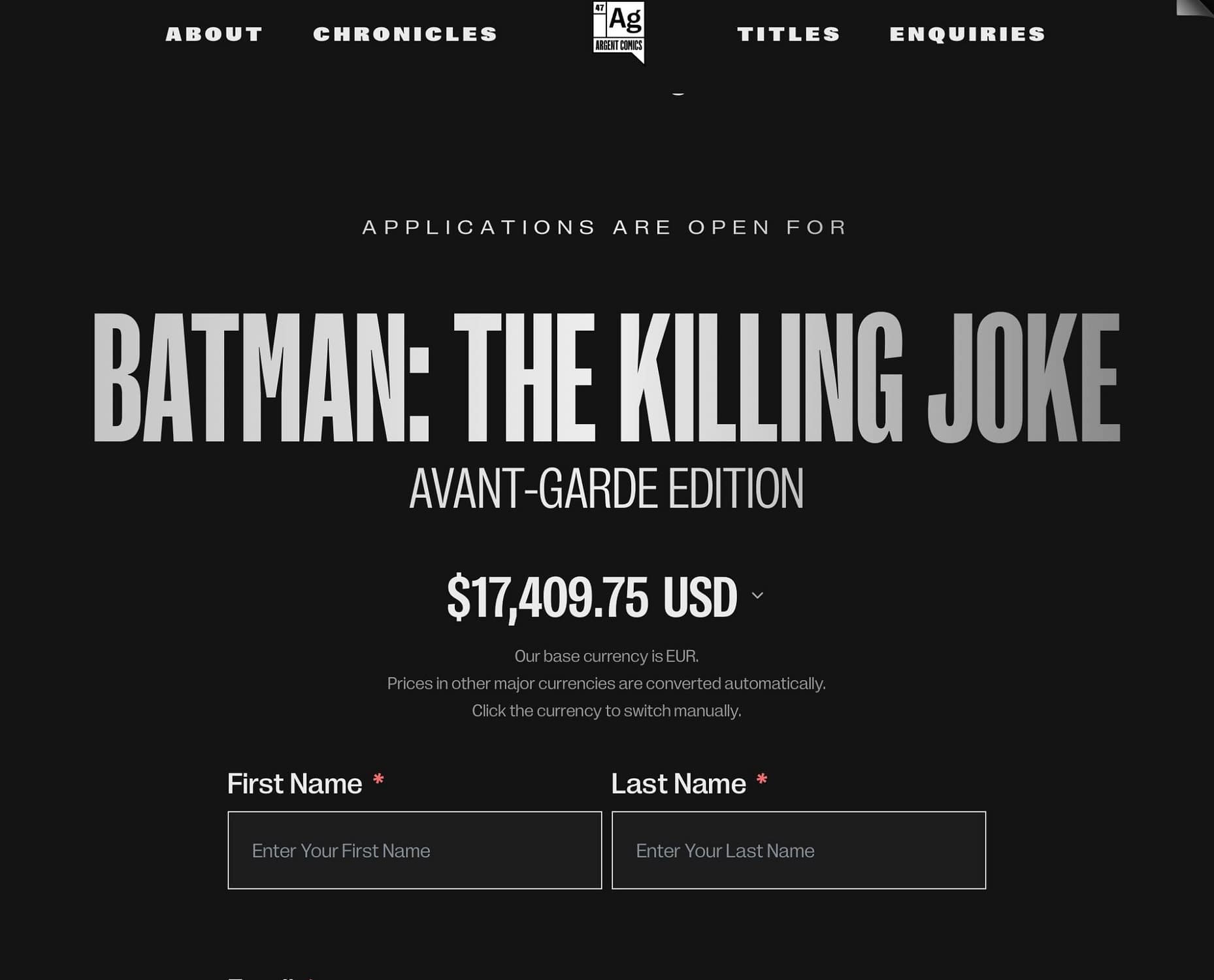 The Batman: The Killing Joke Avante Garde Edition Costs $17,409.75 Each